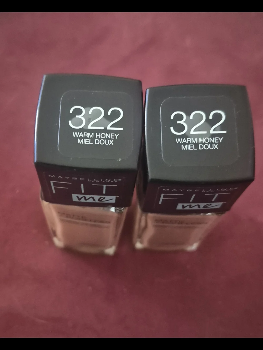 New- 2 Maybelline Fit Me Matte + Poreless Foundation - Warm Honey #322  & 1 -#30